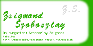 zsigmond szoboszlay business card